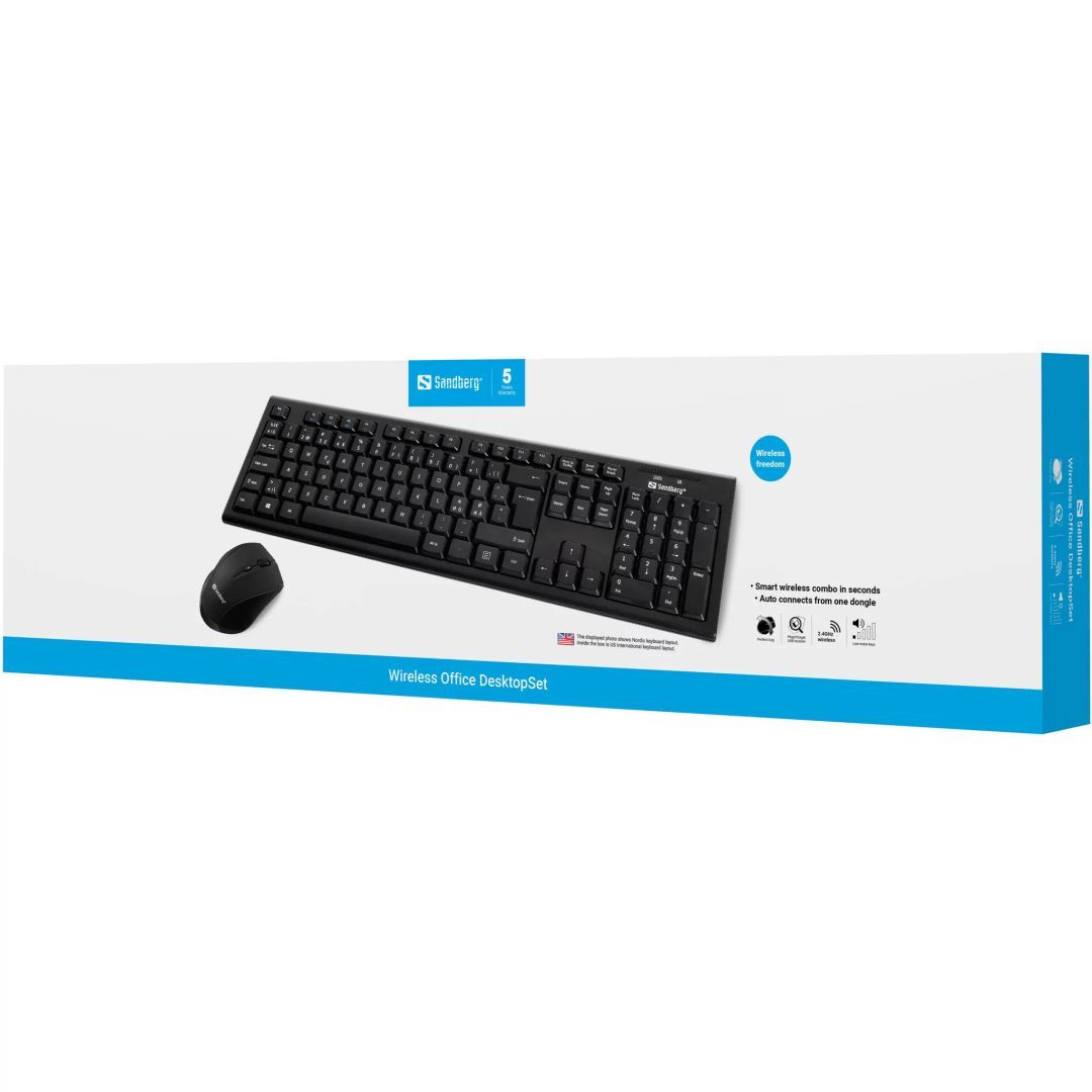 Sandberg Office DesktopSet INT Wireless Keyboard Combo Black HU Sandberg Office DesktopSet INT Wireless Keyboard Combo Black HU
