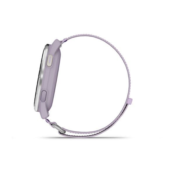 Garmin Approach J1 Silver Aluminum Bezel with Lilac ComfortFit Fabric Band