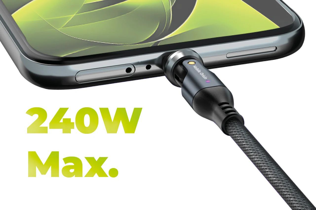 Mobile Origin 240W Rotating Cable 540° USB-C to USB-C 1m Black Mobile Origin 240W Rotating Cable 540° USB-C to USB-C 1m Black