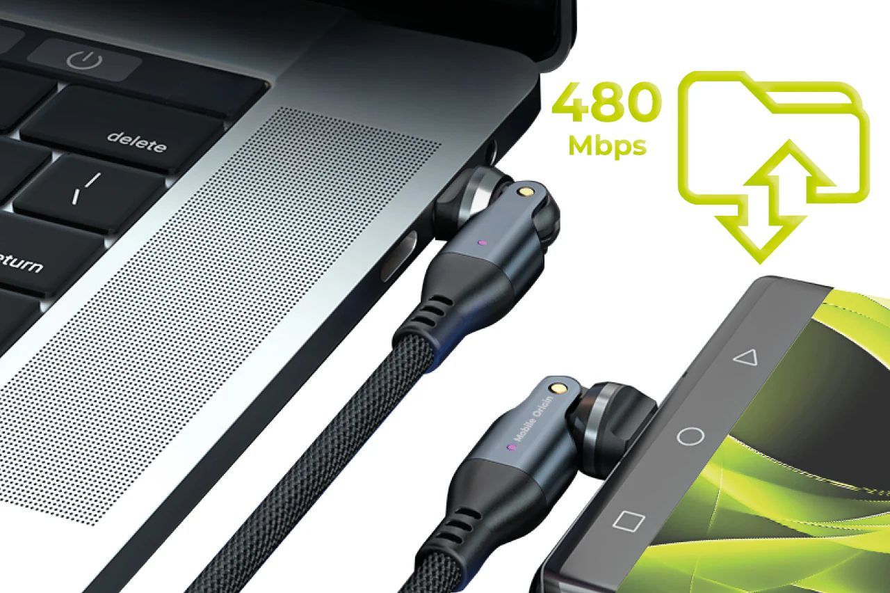 Mobile Origin 240W Rotating Cable 540° USB-C to USB-C 1m Black Mobile Origin 240W Rotating Cable 540° USB-C to USB-C 1m Black