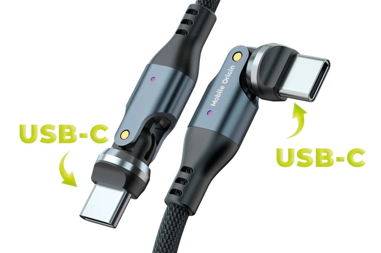 Mobile Origin 240W Rotating Cable 540° USB-C to USB-C 1m Black Mobile Origin 240W Rotating Cable 540° USB-C to USB-C 1m Black