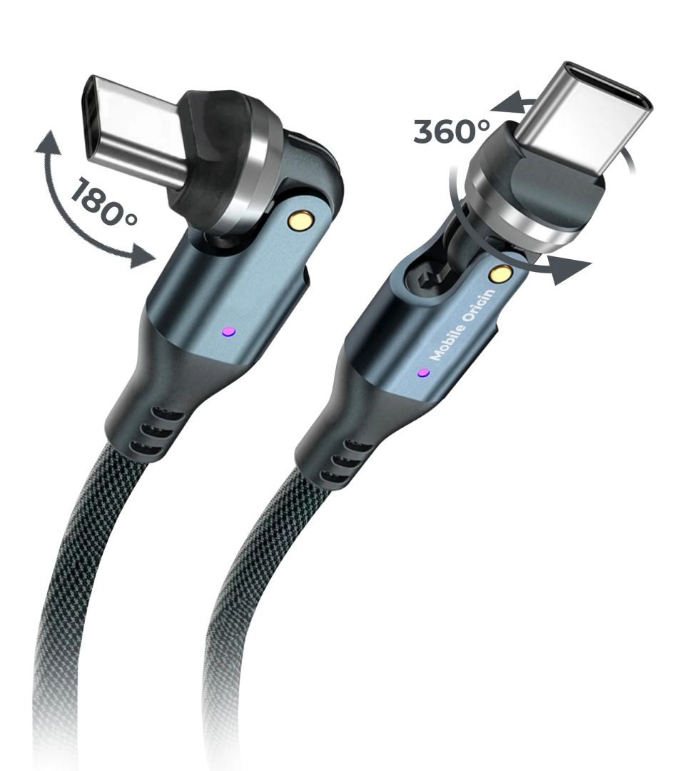 Mobile Origin 240W Rotating Cable 540° USB-C to USB-C 1m Black Mobile Origin 240W Rotating Cable 540° USB-C to USB-C 1m Black