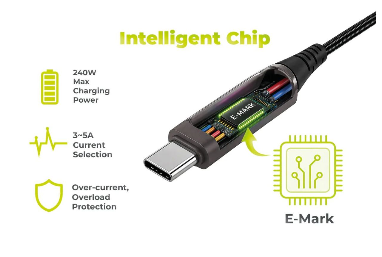 Mobile Origin 240W Display Cable USB-C to USB-C 1,5m Black Mobile Origin 240W Display Cable USB-C to USB-C 1,5m Black