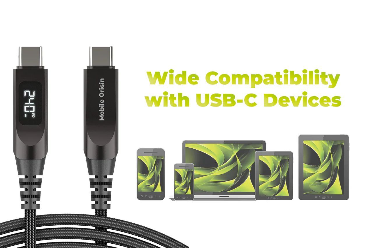 Mobile Origin 240W Display Cable USB-C to USB-C 1,5m Black Mobile Origin 240W Display Cable USB-C to USB-C 1,5m Black