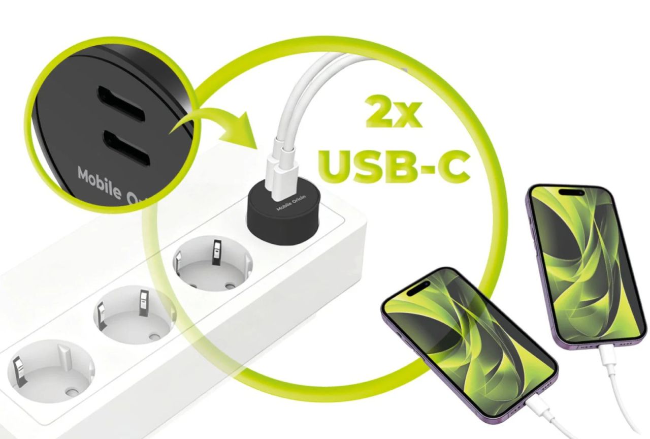 Mobile Origin 30W Charger Plug PW33 2x USB-C Black Mobile Origin 30W Charger Plug PW33 2x USB-C Black