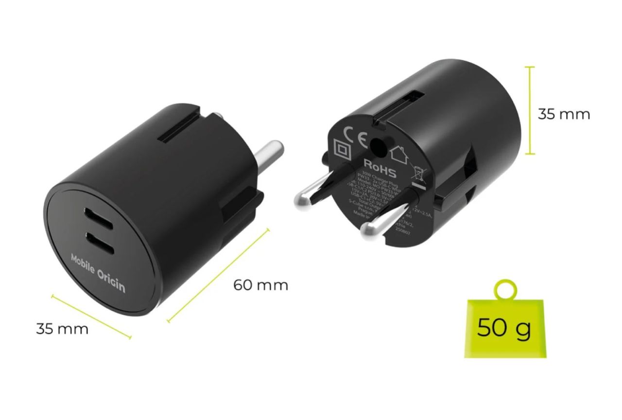 Mobile Origin 30W Charger Plug PW33 2x USB-C Black Mobile Origin 30W Charger Plug PW33 2x USB-C Black