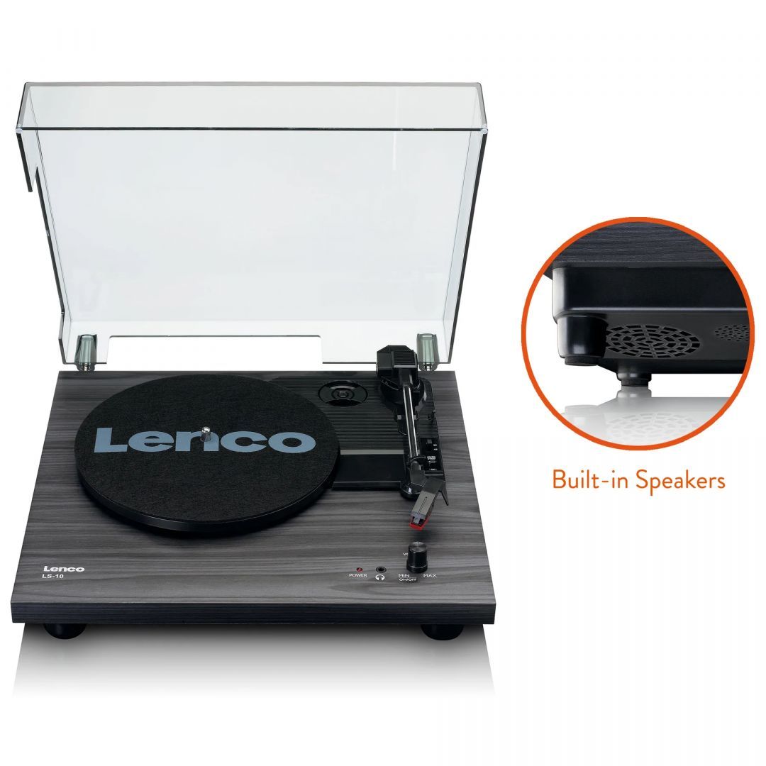 Lenco LS-10 Lemezlejátszó beépített hangszóróval Black Lenco LS-10 Lemezlejátszó beépített hangszóróval Black