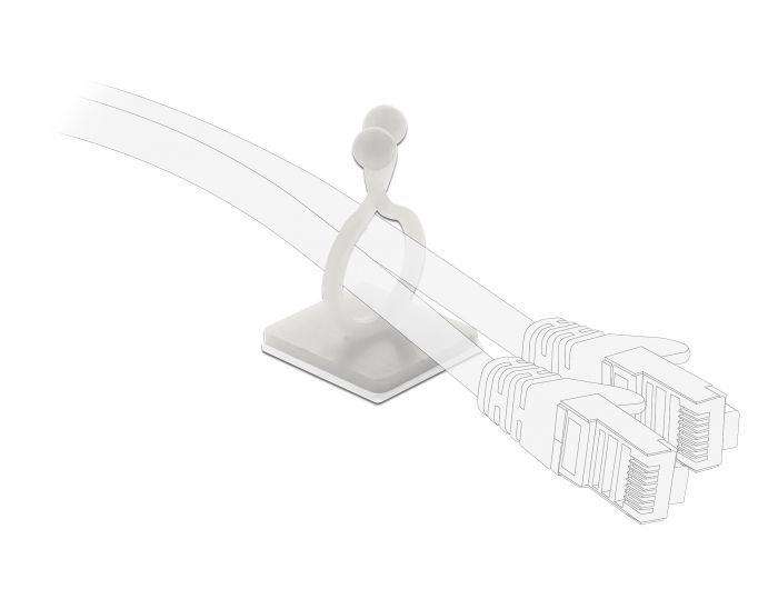 DeLock Cable drill with adhesive socket natural 10 pieces
