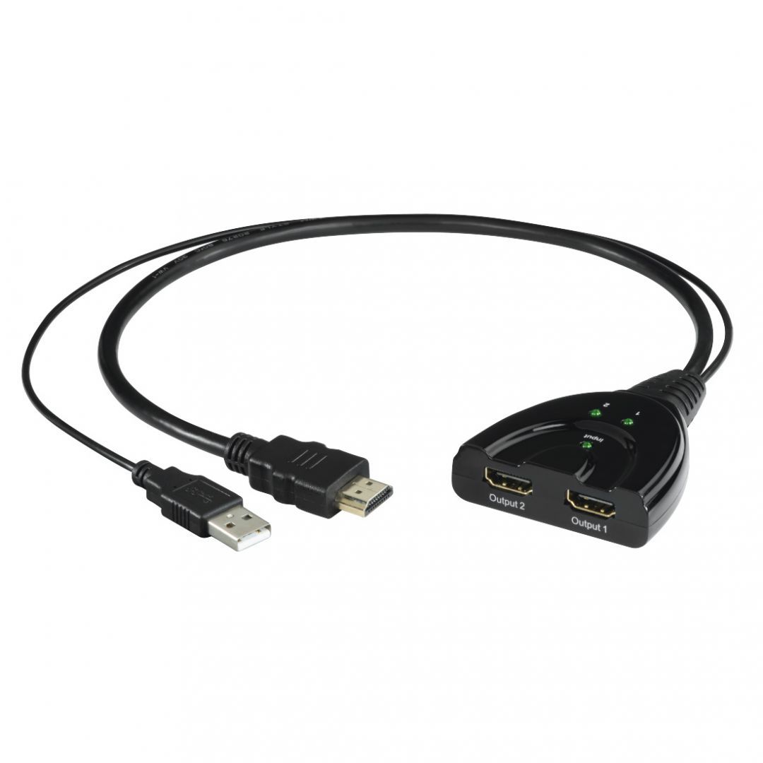 Hama HDMI Splitter 2 Way Black Hama HDMI Splitter 2 Way Black