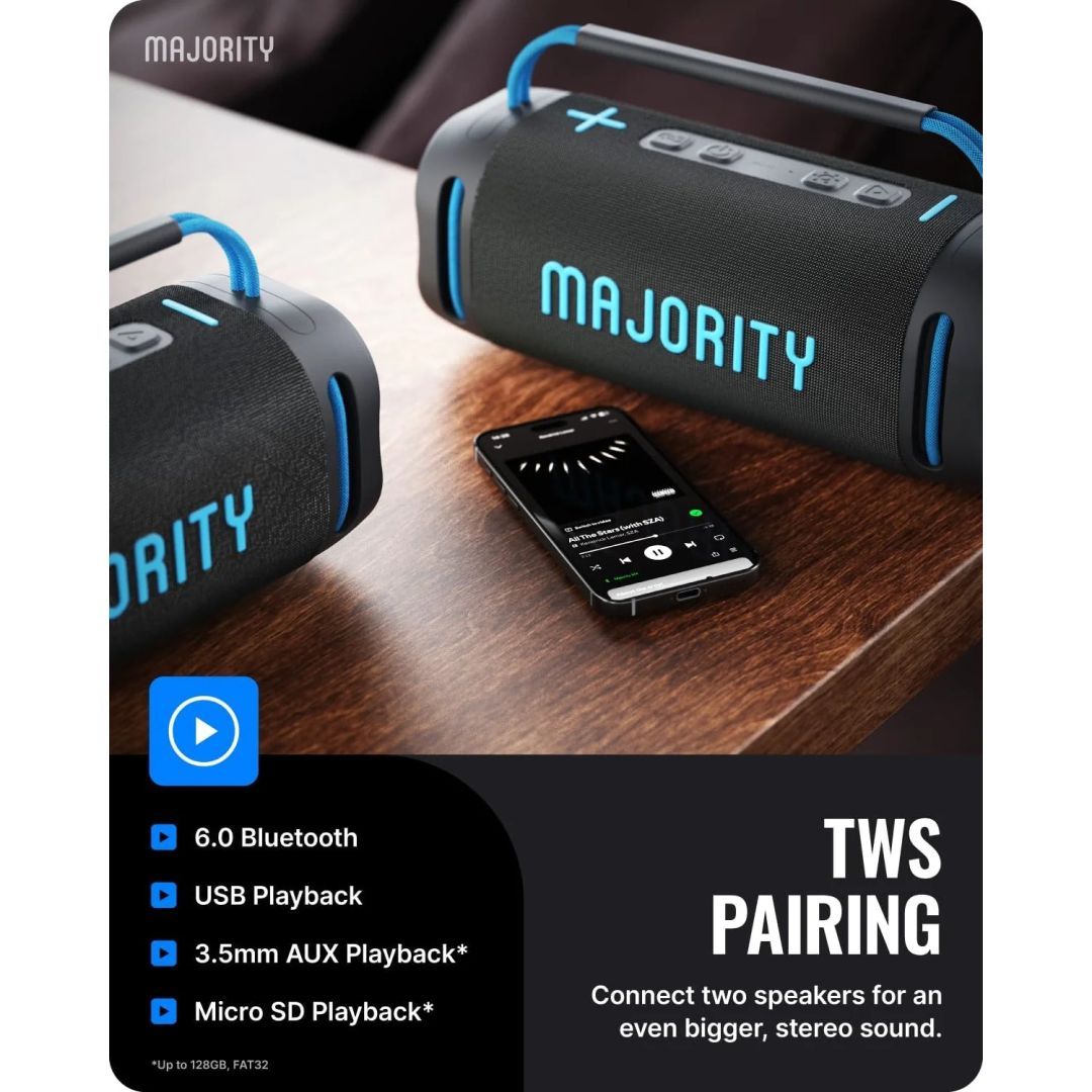 Majority Move 4 (M4) Bluetooth Speaker Black/Blue
