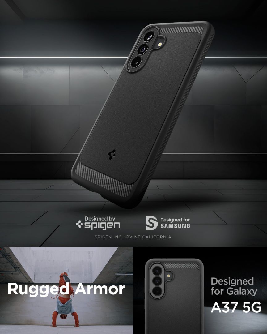 Spigen Rugged Armor case for Samsung Galaxy A37 5G Matte Black Spigen Rugged Armor case for Samsung Galaxy A37 5G Matte Black