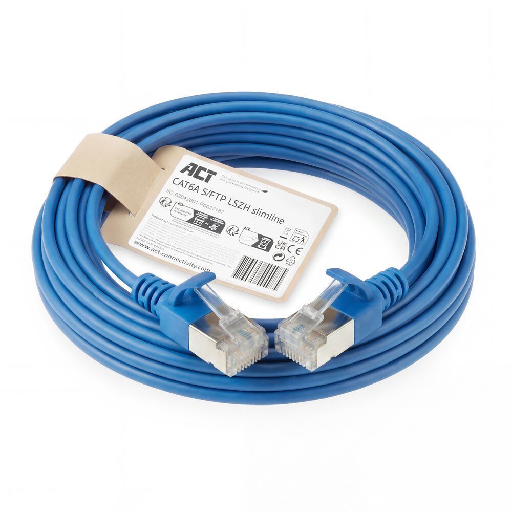 ACT CAT6A S-FTP Patch Cable 10m Blue
