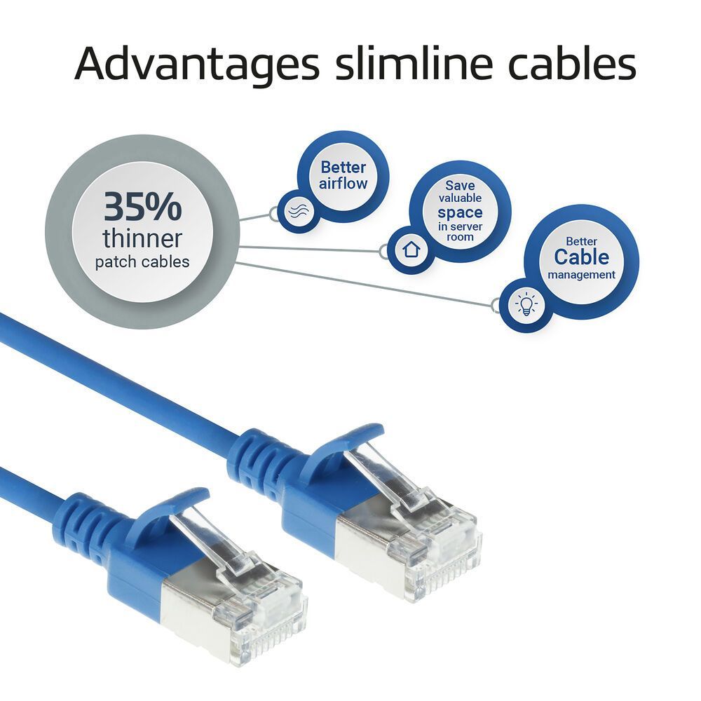 ACT CAT6A S-FTP Patch Cable 1m Blue