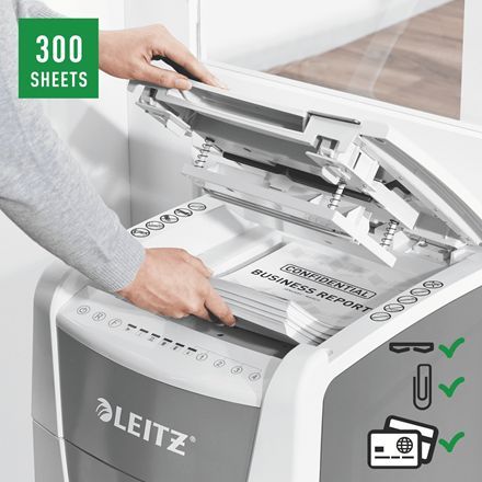Leitz IQ AutoFeed Office 300 P5 Pro Iratmegsemmisítő Grey Leitz IQ AutoFeed Office 300 P5 Pro Iratmegsemmisítő Grey