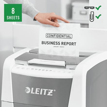 Leitz IQ AutoFeed Office 300 P5 Pro Iratmegsemmisítő Grey Leitz IQ AutoFeed Office 300 P5 Pro Iratmegsemmisítő Grey