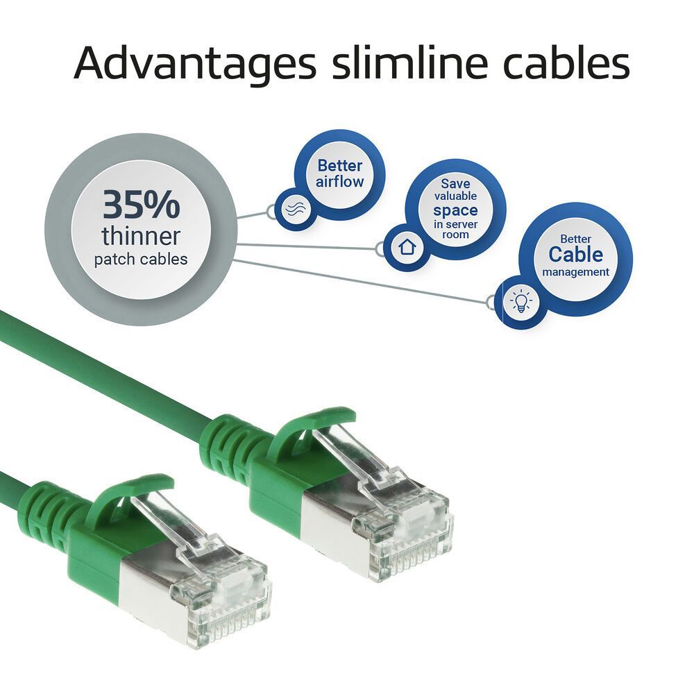 ACT CAT6A S-FTP Patch Cable 1m Green