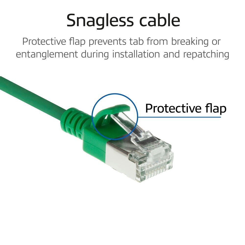 ACT CAT6A S-FTP Patch Cable 0,5m Green