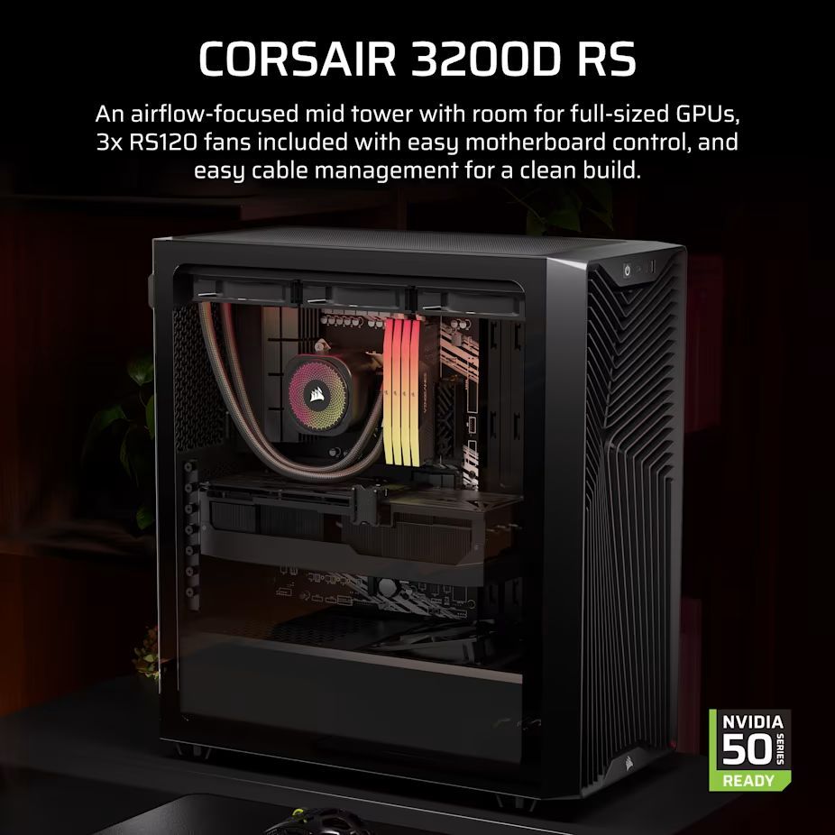 Corsair 3200D RS Tempered Glass Black Corsair 3200D RS Tempered Glass Black
