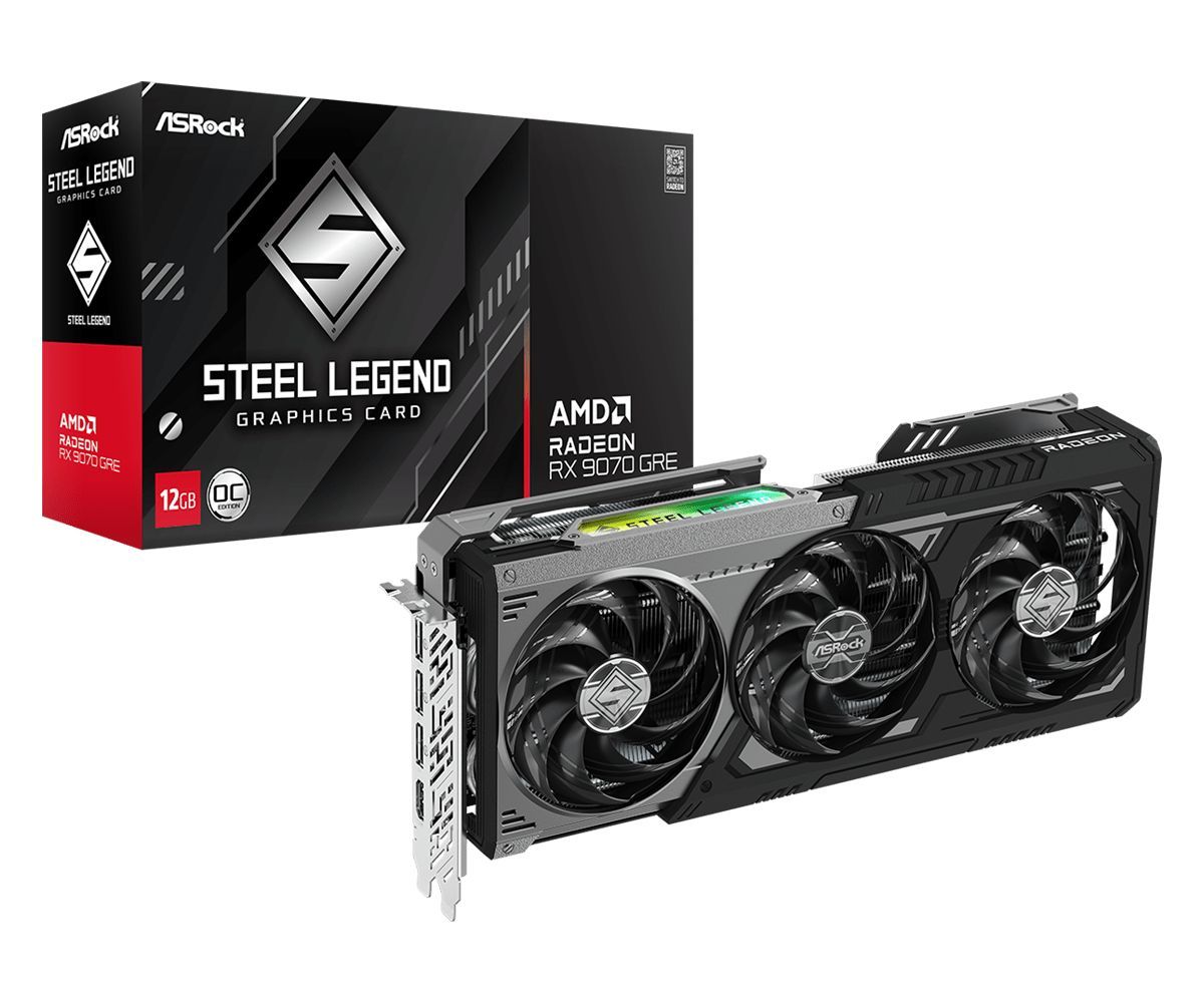 ASRock Radeon RX9070 GRE Steel Legend Dark 12GB OC ASRock Radeon RX9070 GRE Steel Legend Dark 12GB OC