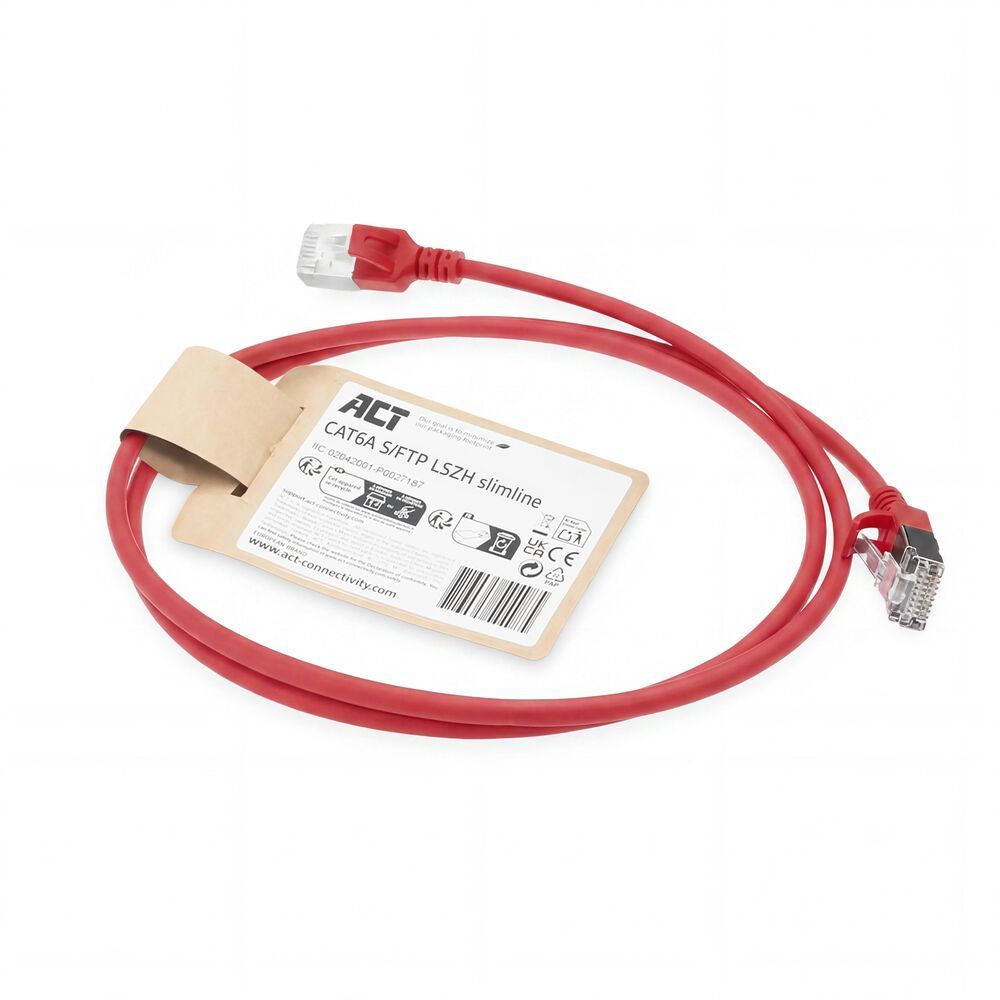 ACT CAT6A S-FTP Patch Cable 1,5m Red