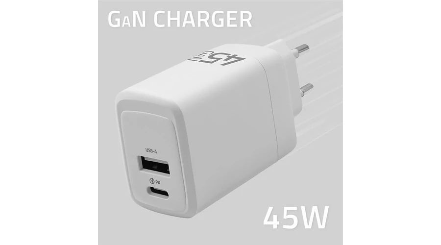 Qoltec GaN 45W Charger White Qoltec GaN 45W Charger White