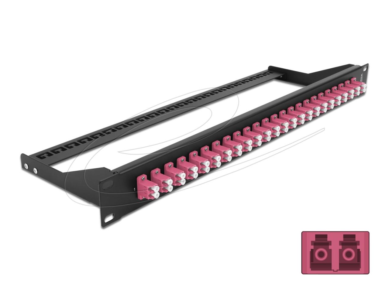 DeLock 19″ Fibre Patch Panel 24 port LC Duplex violet DeLock 19″ Fibre Patch Panel 24 port LC Duplex violet