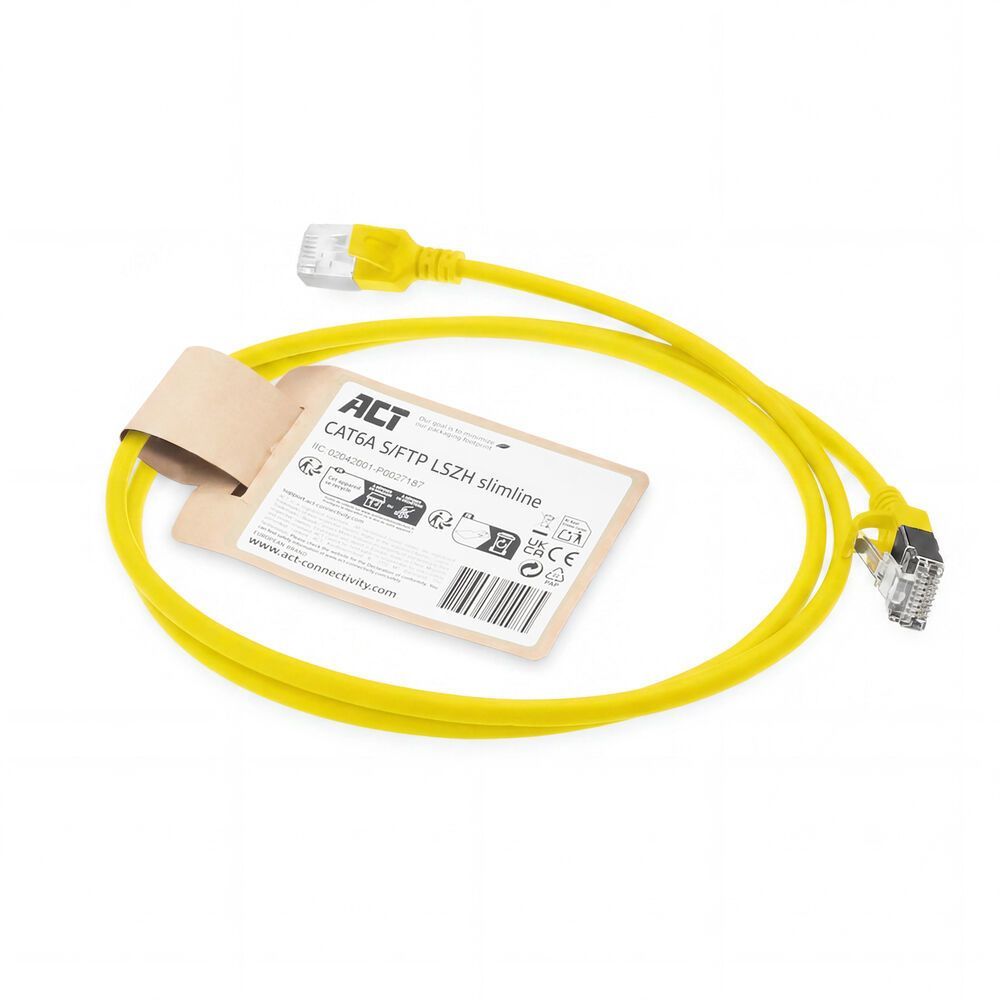 ACT CAT6A S-FTP Patch Cable 1,5m Yellow