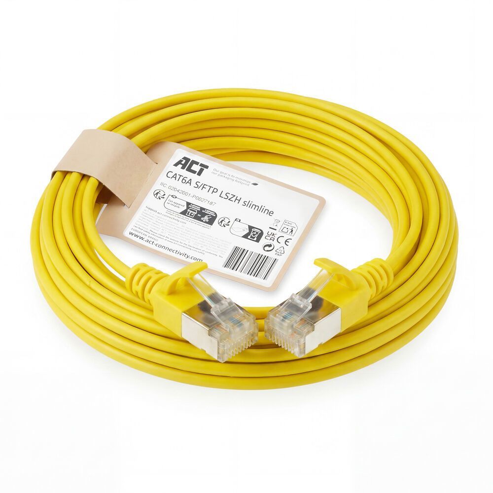 ACT CAT6A S-FTP Patch Cable 7m Yellow