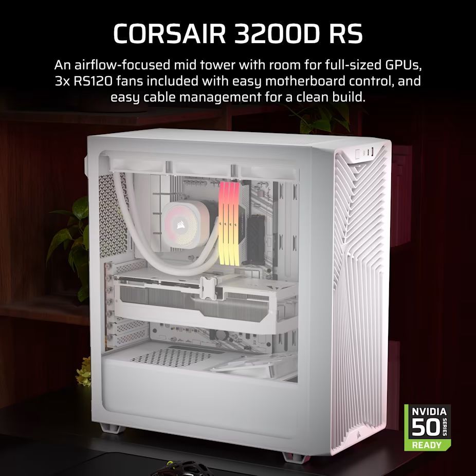 Corsair 3200D RS Tempered Glass White Corsair 3200D RS Tempered Glass White