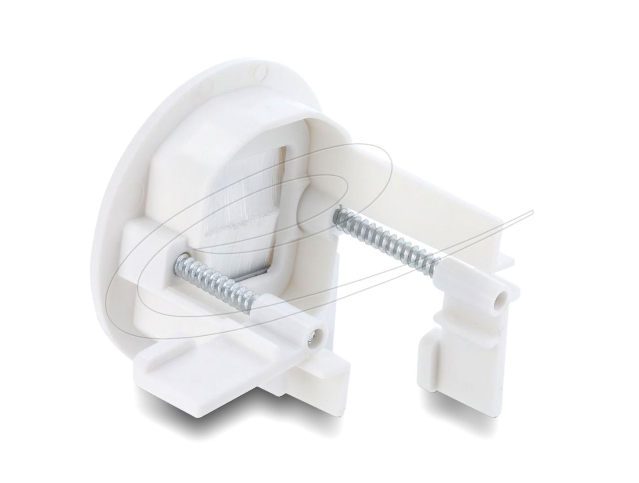 DeLock Cable Bushing with brush for wall mounting / desktop mounting white