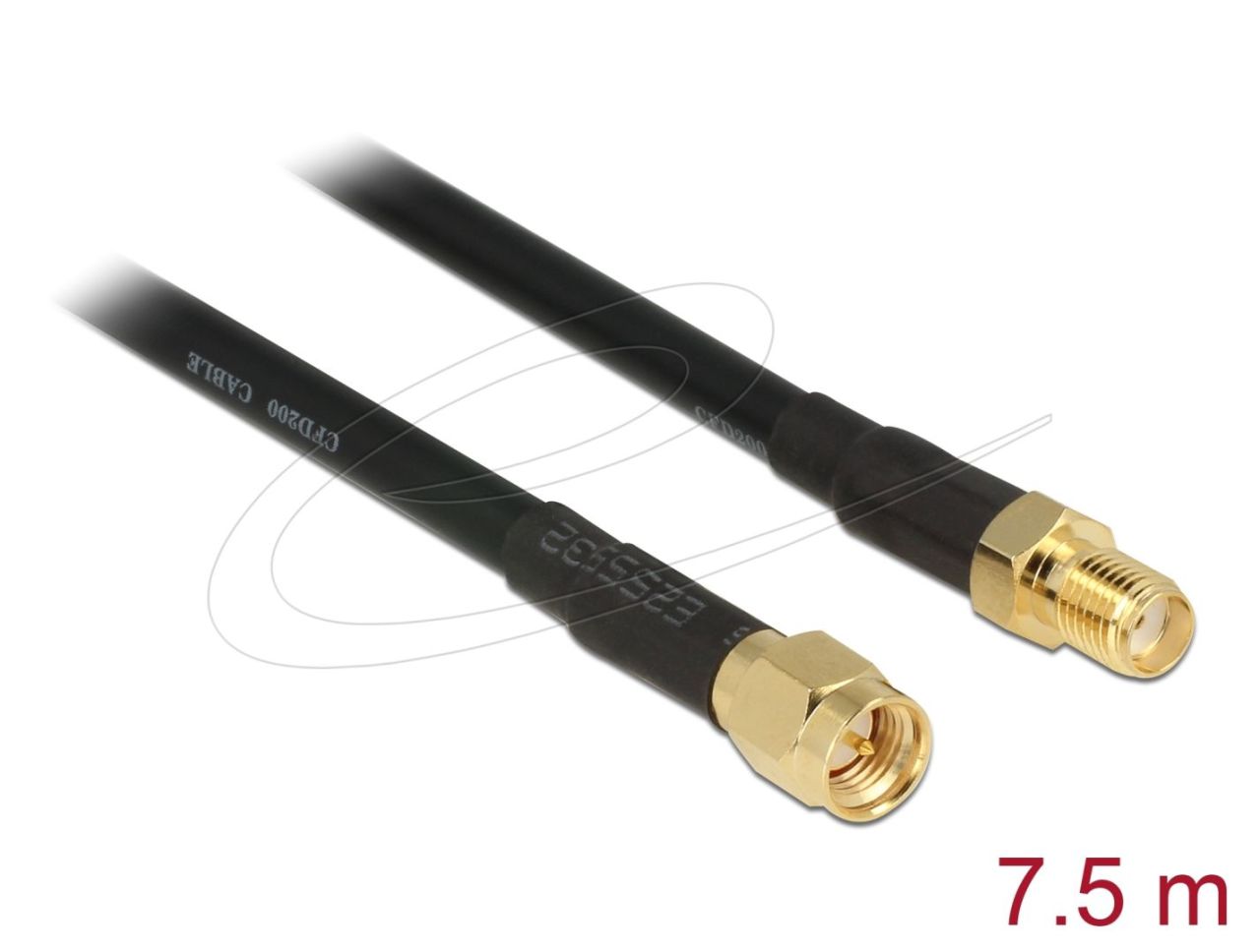 DeLock Antenna Cable SMA plug > SMA jack CFD/RF200 7,5m low loss