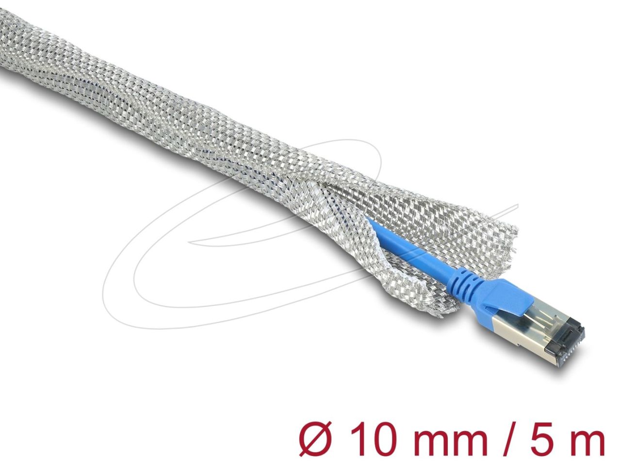 DeLock Braided Sleeve for EMC shielding self-closing 5mx10mm