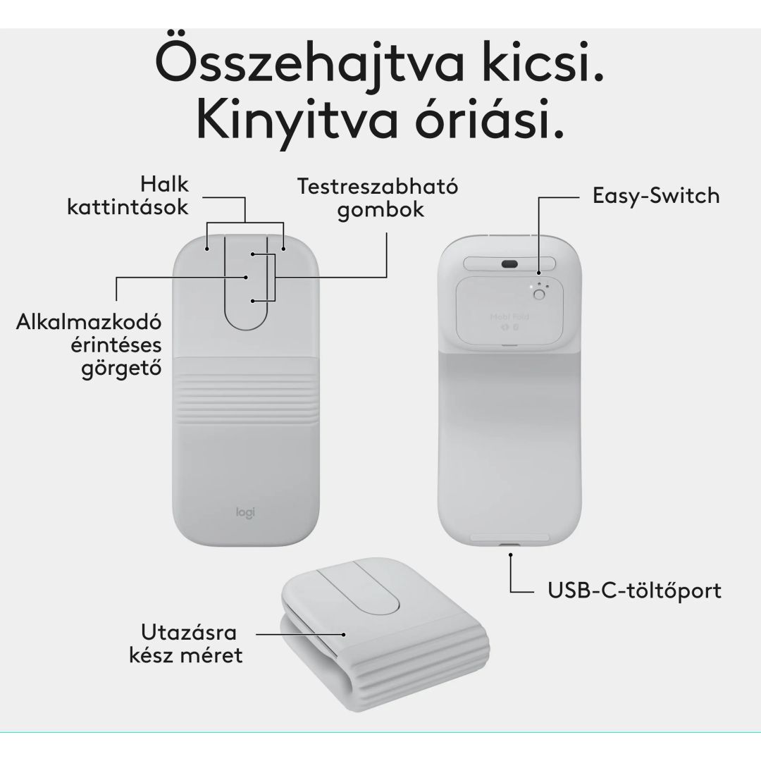 Logitech Mobi Fold Wireless Bluetooth Mouse Dirty White Logitech Mobi Fold Wireless Bluetooth Mouse Dirty White