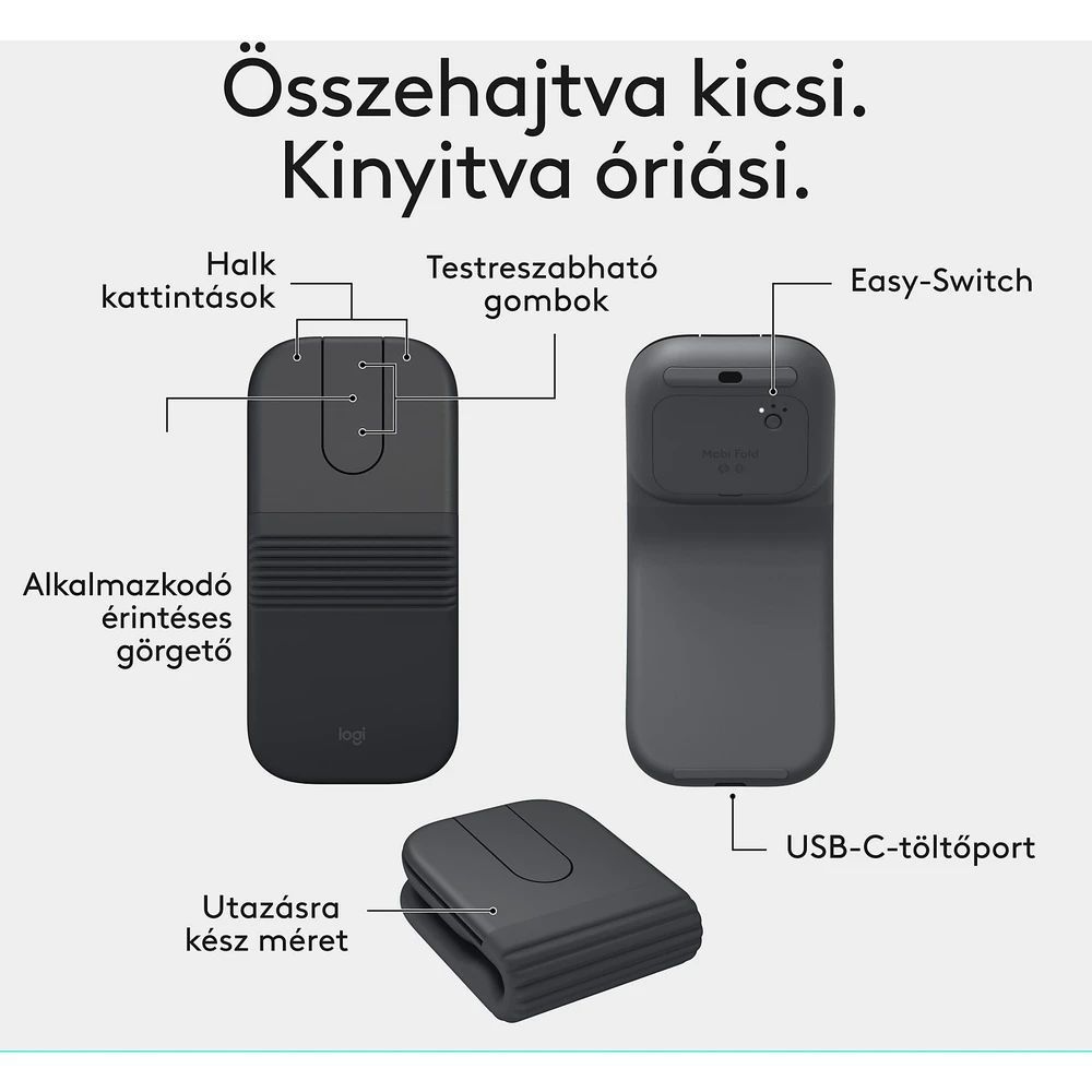 Logitech Mobi Fold Wireless Bluetooth Mouse Graphite Logitech Mobi Fold Wireless Bluetooth Mouse Graphite