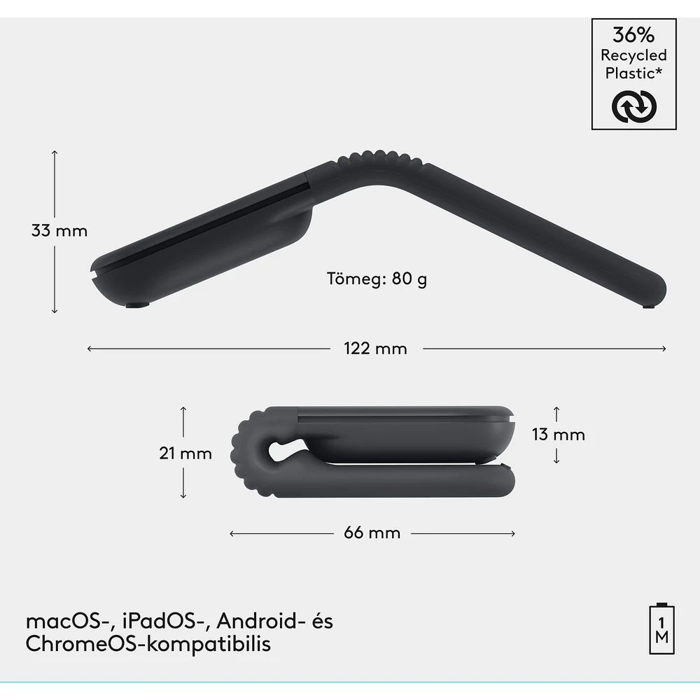 Logitech Mobi Fold Wireless Bluetooth Mouse Graphite Logitech Mobi Fold Wireless Bluetooth Mouse Graphite