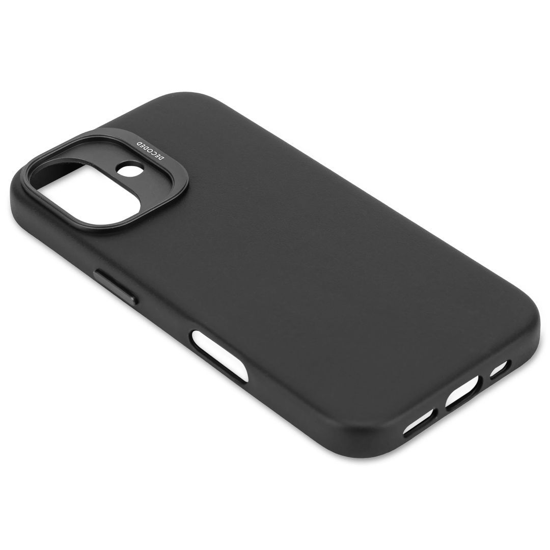 Decoded Leather Backcover for iPhone 16 Black