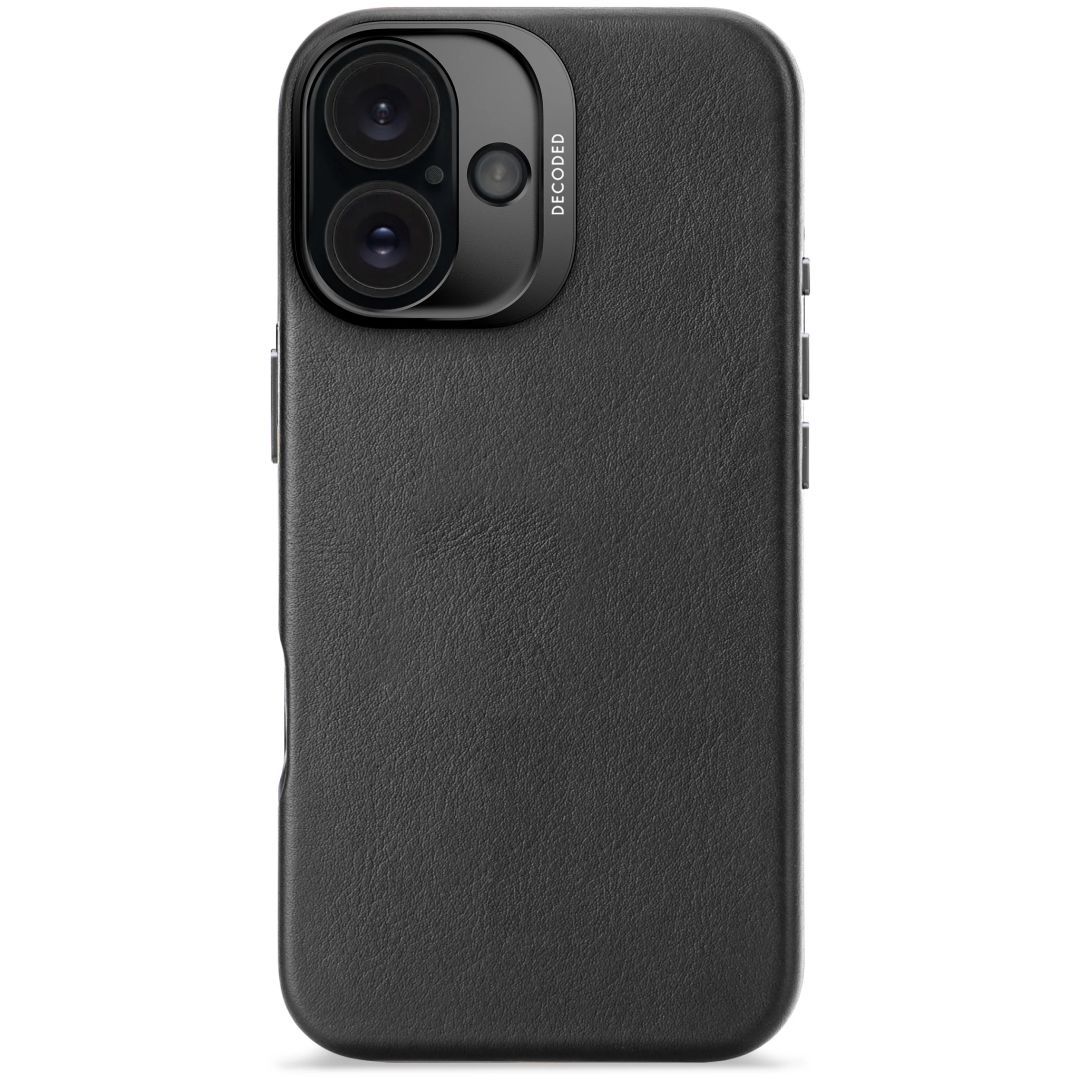 Decoded Leather Backcover for iPhone 16 Black