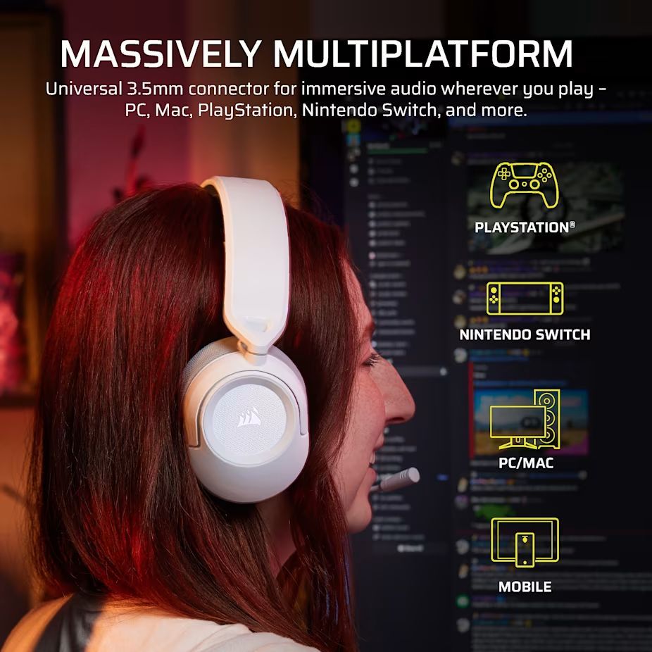 Corsair HS35 v3 Gaming Headset White Corsair HS35 v3 Gaming Headset White
