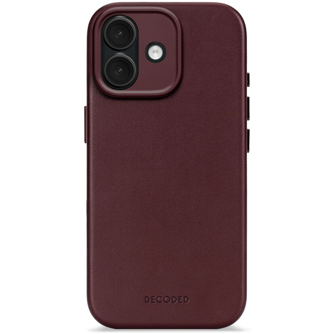 Decoded Leather Backcover for iPhone 17 Dark Ruby
