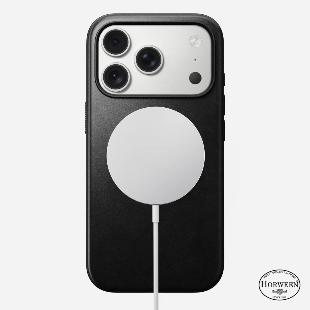 Nomad Modern Leather Case for iPhone 17 Pro Black Horween