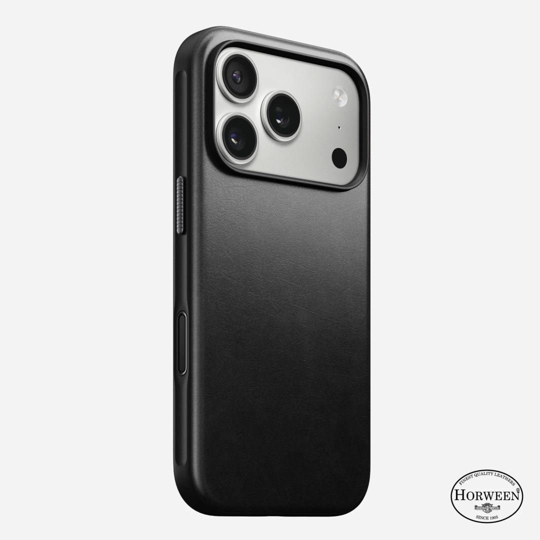 Nomad Modern Leather Case for iPhone 17 Pro Black Horween