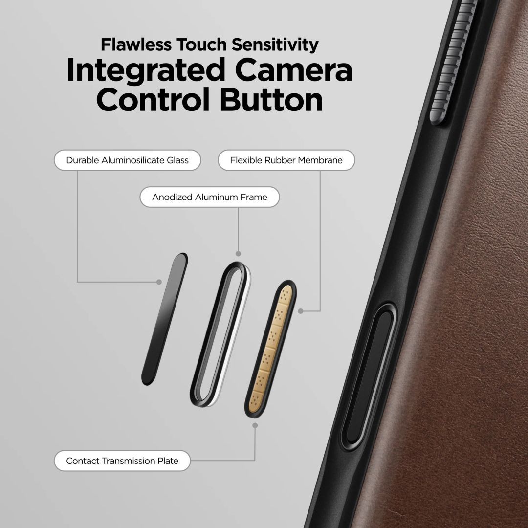 Nomad Modern Leather Case for iPhone 17 Pro Rustic Brown Horween