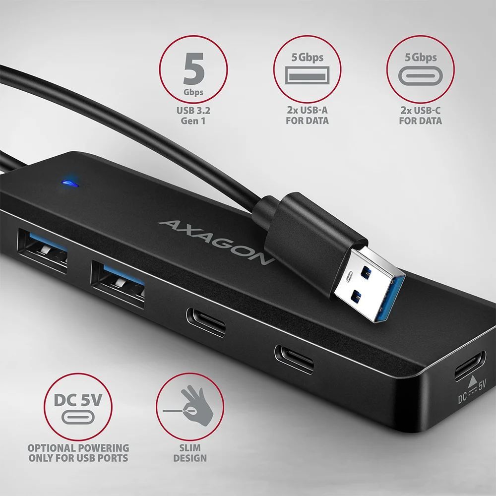 AXAGON 4-portos USB3.2 HUB Black AXAGON 4-portos USB3.2 HUB Black