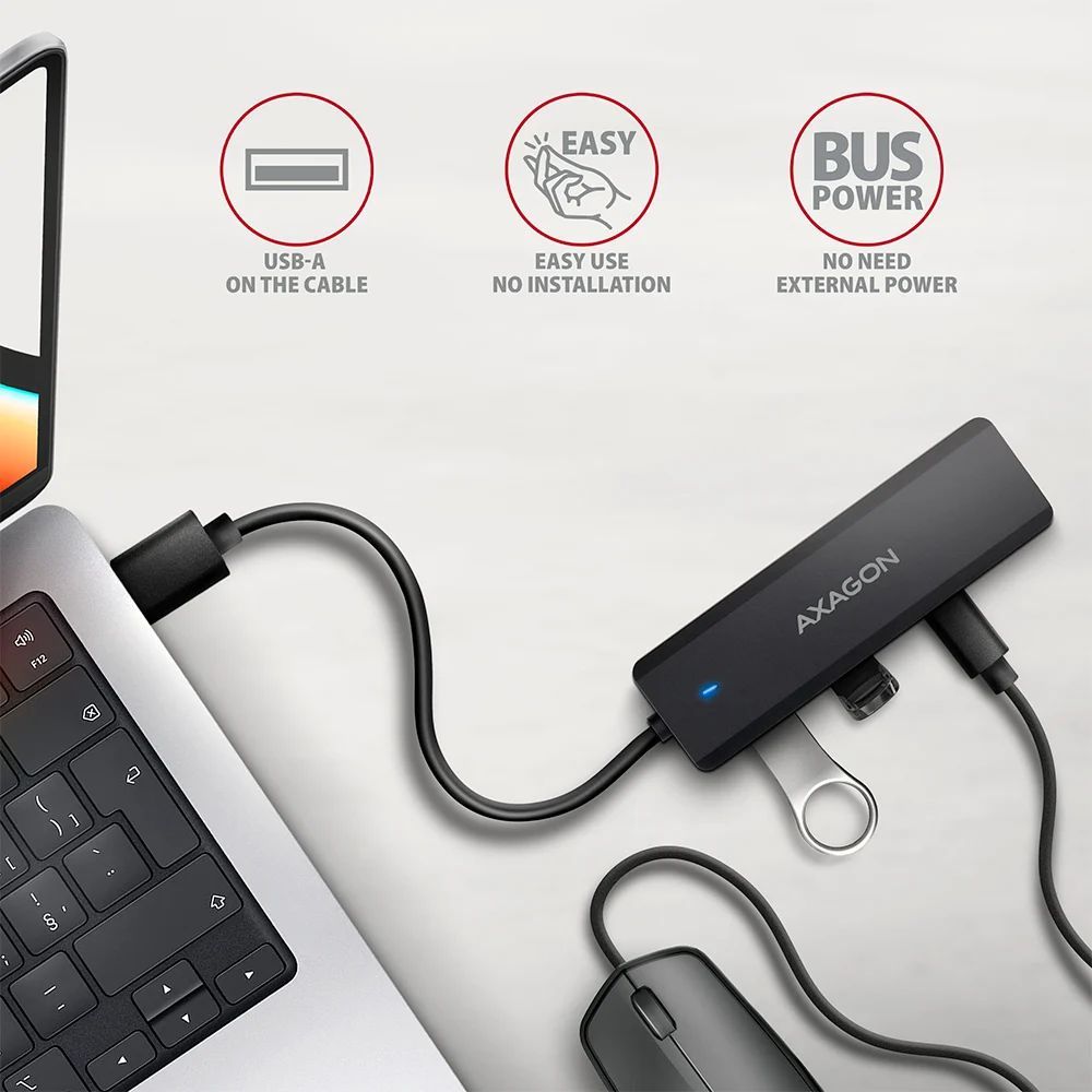 AXAGON 4-portos USB3.2 HUB Black AXAGON 4-portos USB3.2 HUB Black