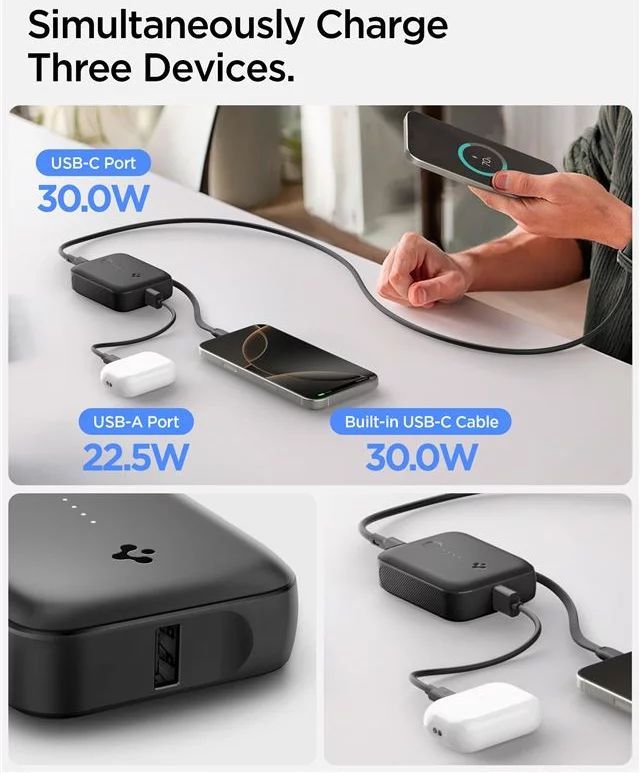 Spigen Essential 10000mAh Power Bank Black Spigen Essential 10000mAh Power Bank Black
