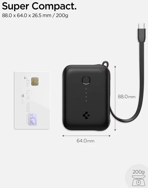 Spigen Essential 10000mAh Power Bank Black Spigen Essential 10000mAh Power Bank Black