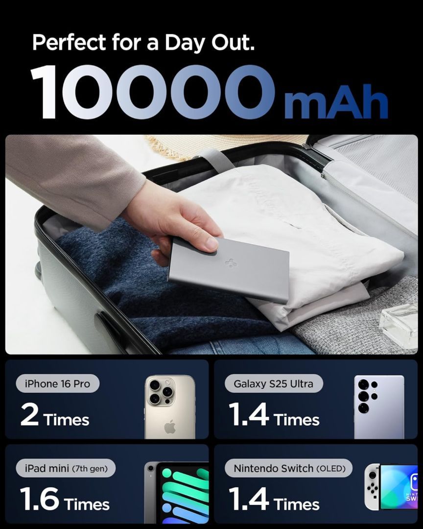 Spigen Essential 10000mAh Power Bank Gray