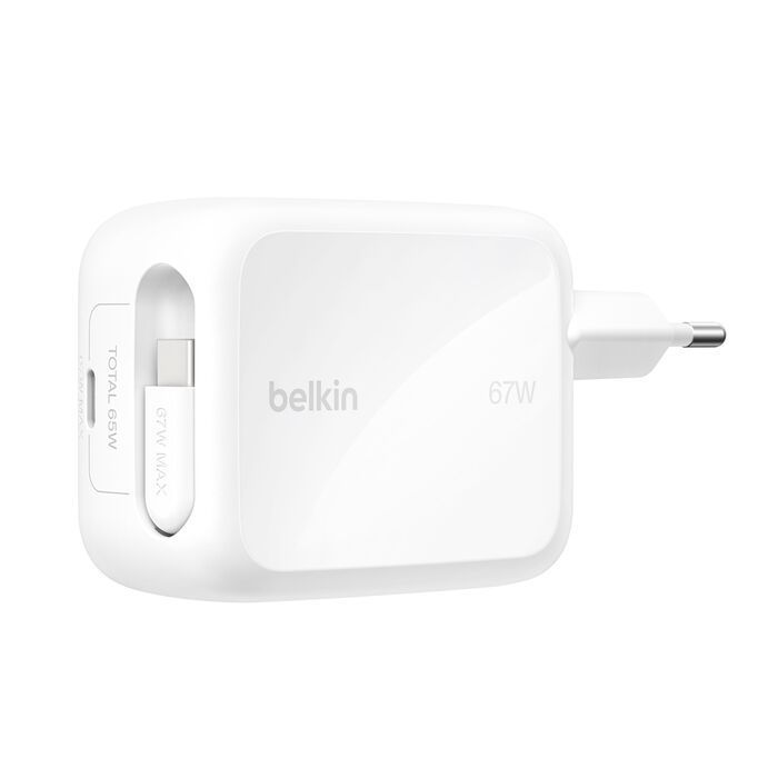 Belkin BoostCharge Pro 67W Dual GaN 1m Cable White