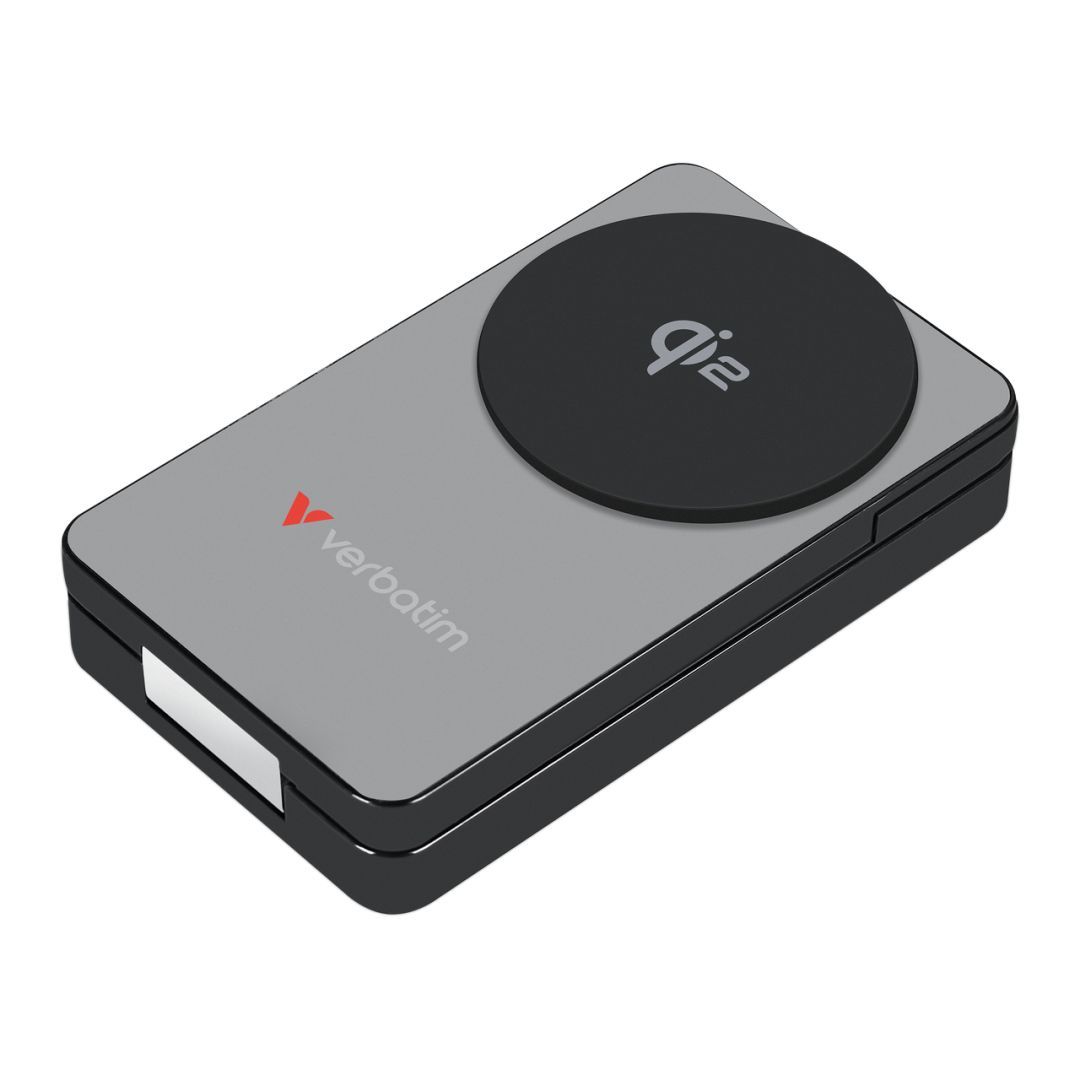 Verbatim Charge "n" Go Qi2 10000mAh Wireless PowerBank Grey Verbatim Charge "n" Go Qi2 10000mAh Wireless PowerBank Grey