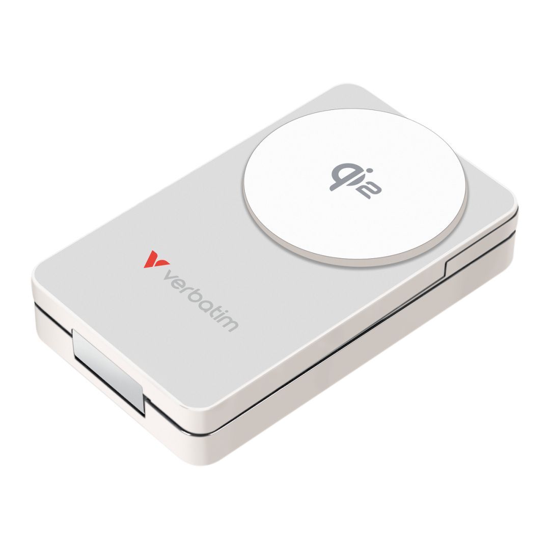 Verbatim Charge "n" Go Qi2 10000mAh Wireless PowerBank White Verbatim Charge "n" Go Qi2 10000mAh Wireless PowerBank White